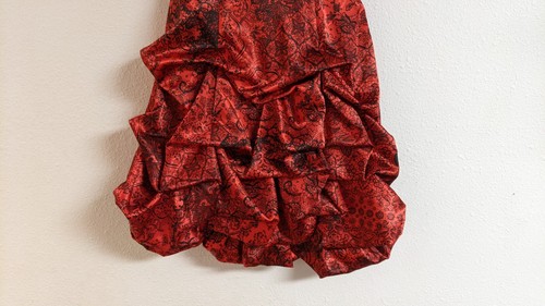Women's Ruby Rox Red & Black Strapless Bubble Hem Dress W/Pick-Ups Bow Front 1 - Picture 3 of 10