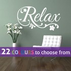 RELAX swirls flower wall sticker art decal beauty hair nail salon spa bathroom