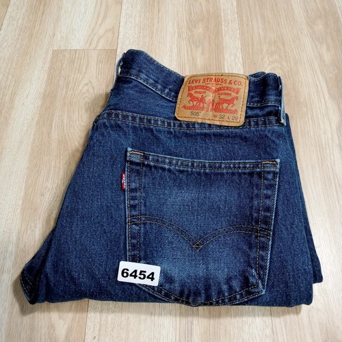 Jeans uomo Levis 505 32x29 gamba dritta denim cotone lavaggio scuro - Foto 8 di 11