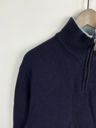 Suéter Boggi Milano 1/4 Cremallera Para Hombre Azul Lana Tejido Manga Larga Talla M - Imagen 4 de 20