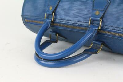 Louis Vuitton Blue Epi Leather Toledo Speedy 30 Boston Bag MM