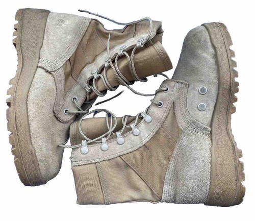 Combat Army Boots Warm Weather Men's Size 5 XW Tan Military Vibram Sole K50 - Picture 2 of 3