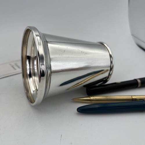 Portapenne da scrivania in stile antico in argento sheffield silver plated Olri - Foto 4 di 12