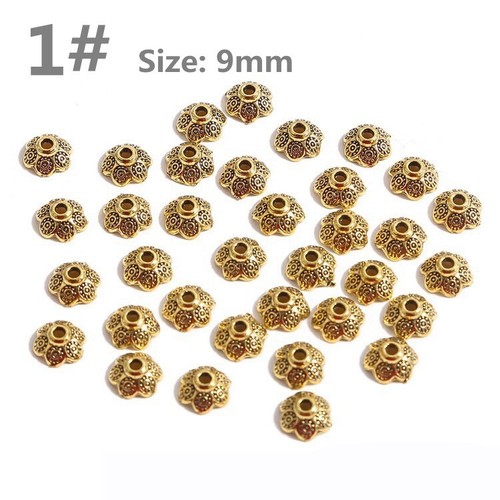 50PCS Antique Gold 7~10mm Loose Metal Spacer Beads Bead Caps for DIY Jewelry - Picture 6 of 15