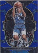 2022-23 Panini Select NBA Basketball No. 9 Tyrese Maxey Blue Prizm