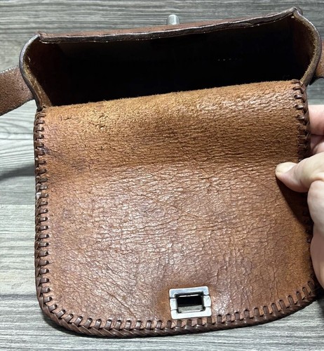 Handbag Purse Leather Authentic Vintage 60s Western Saddle Tooled Horses Floral - Picture 13 of 24