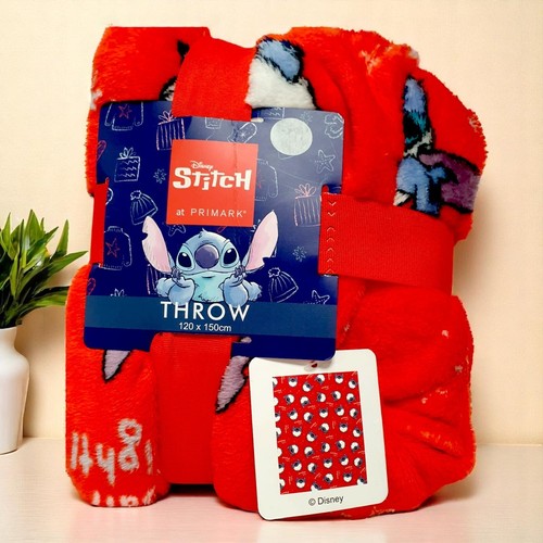 Disney Stitch Fleece Throw Blanket 120x150cm Soft & Cozy Primark Exclusive - Picture 6 of 9
