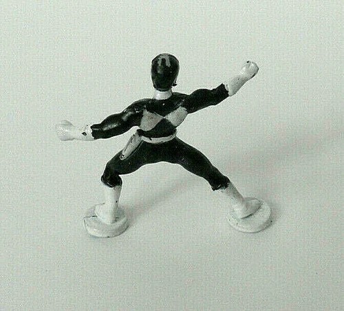 MICRO MACHINES BLACK RANGER MINIATURA FIGURE GALOOB TOYS VINTAGE MMPR POWER RANGERS - Foto 2 di 3