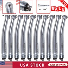 10 Pcs NSK Style Dental High Speed Turbine Handpiece Push Button 4 Holes
