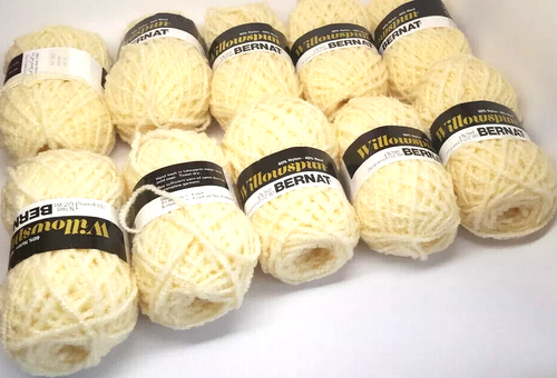 Lote de 10 madejas combinadas vintage Bernat Willowspun - Banana TM - Imagen 2 de 2