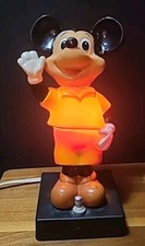 Vintage Disney Mickey Mouse Bobblehead Night Light Desk Light WORKS 