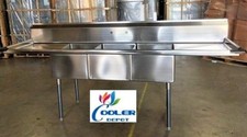 NEW 102" Stainless Steel Sink 3 Compartment Commercial Kitchen Restaurant NSF