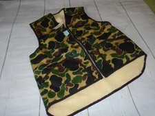 NWT Camo Print Shearling Lined Vintage Men's Hunting Zip Up Vest L