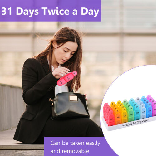 31 Tage Pillen Organizer Etui Box Kapsel Vitamintablette Aufbewahrung Behälter Monatlich - Bild 9 von 9