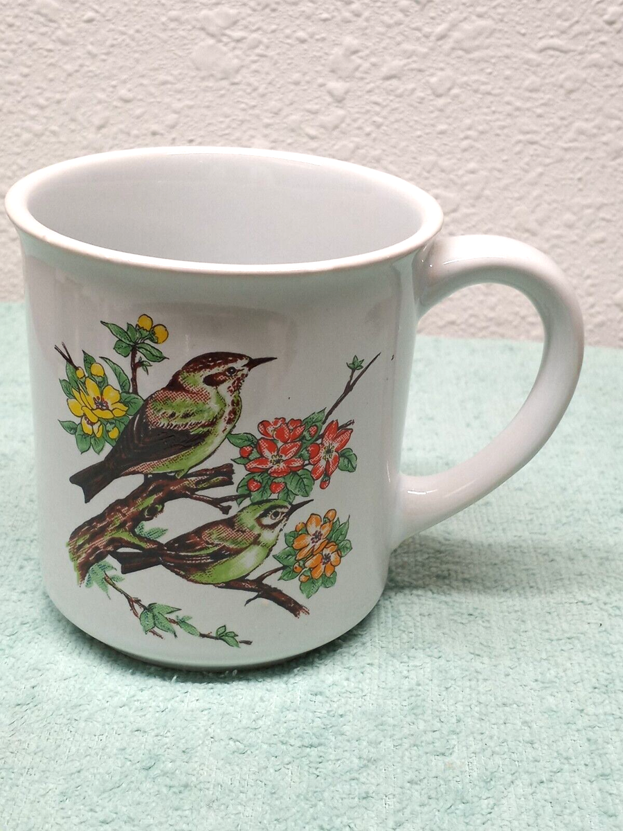 Vintage BIRD COFFEE MUG CUP JAPAN CERAMIC WHITE | eBay