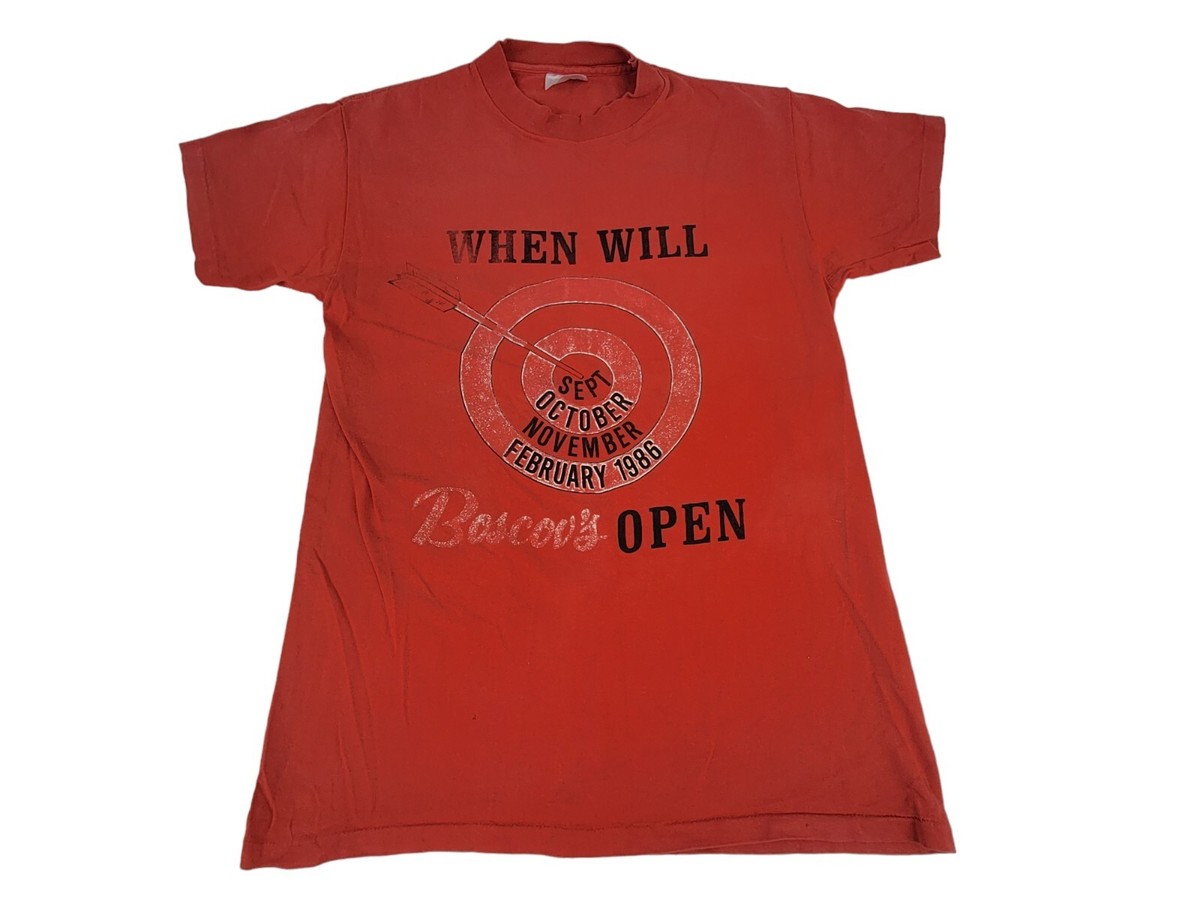 Vintage Boscov&rsquo;s T-Shirt &ldquo;When will Boscov&rsquo;s Open&rdquo; 1986 Single 