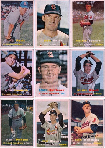 1957 vintage baseball CARDINALS partial team set 18 cards 4 RC Fair-VG-Ex - Picture 2 of 2