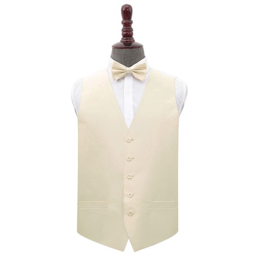 Mens Waistcoat & Bow Tie Set Plain Shantung Formal Wedding Tuxedo Vest by DQT - Picture 2 of 44