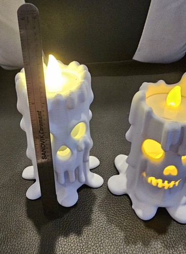 Ghost Skull Tea Candle SET 3D Print Paranormal Haunted Halloween Color Choice - Picture 8 of 8