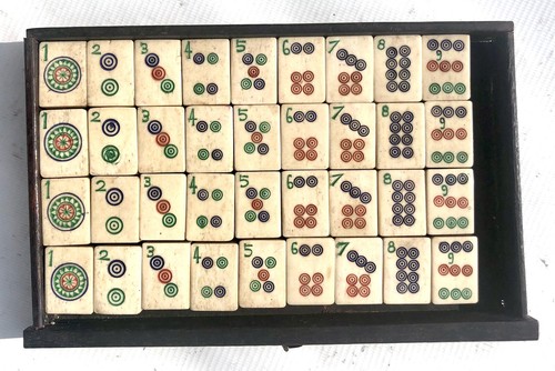 Vintage Mah Jong Mahjong Set with Carrying Case 148 tile - Picture 4 of 12