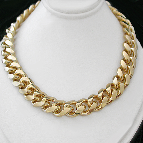 11mm ROUNDED CURB Link 14k GOLD Layered 24" Necklace 116g + LIFETIME GUARANTEE - Picture 2 of 8