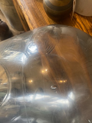 Cubierta de exhibición transparente con cúpula de vidrio de 15-1/2" borde de metal cubierta de vela vintage - Imagen 8 de 9