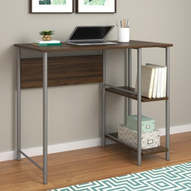 Minimal Modern Metal Desk With 2 Side Shelves Home Office Or Bedroom 7 Colors