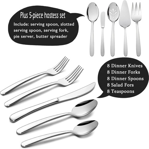 Exquisite 45-Piece Heavy Duty Flatware Set - Perfect for Parties and Gatherings - Picture 4 of 9