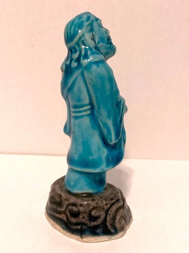 Antique Chinese Turquoise Porcelain Immortal Statue - Picture 2 of 6
