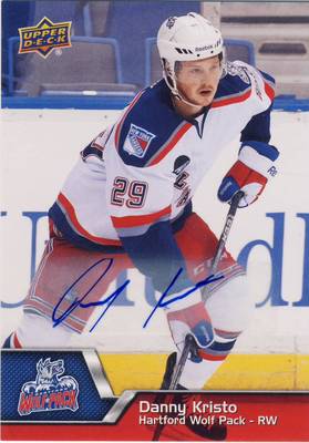 2014-15 Upper Deck AHL DANNY KRISTO Autograph Auto Rookie #146 Wolf Pack Rangers