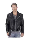 Mens Brando Motorbike Genuine Leather jacket Black Marlon Classic Jacket