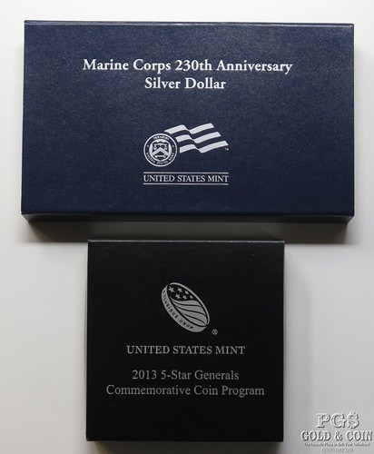 2005 Marine Corps Ann $1 Silver,2013 5 Star General $1 Silver Proof Commem 27896 - Picture 4 of 5