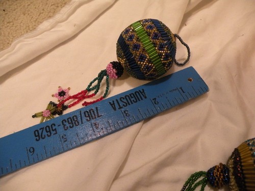 Konvolut Vintage Perlen Weihnachtsschmuck Glas mit Quasten - Bild 8 von 24