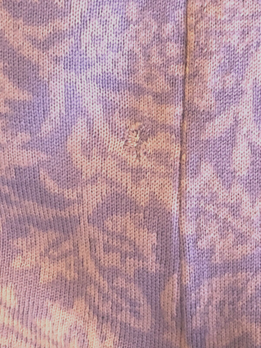 L.L.Bean Sz M Womens Wool Sweater Pullover Light Blue/Ivory/Purple Floral - Picture 10 of 10