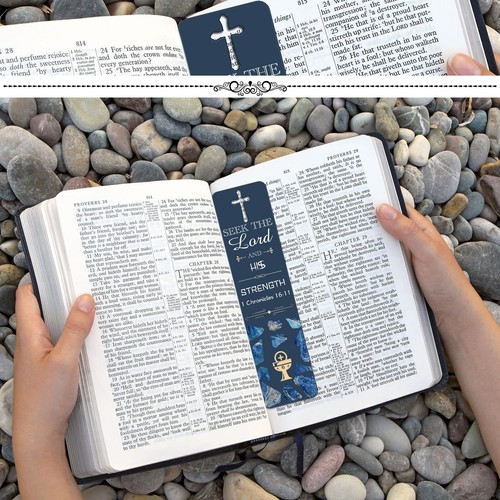 120 Pieces Bible Verses Bookmarks with Hollow Cross Christian Bookmarks for C... - Picture 4 of 6