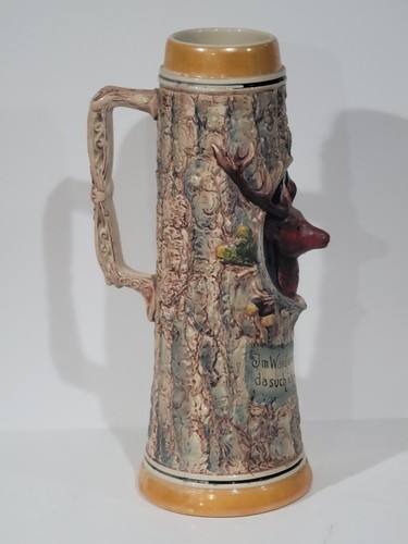 Vintage German Gerzil Deer Beer Stein - 15" - No Lid - Picture 2 of 5