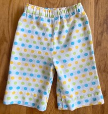 Vintage 70s Baby Pants 12-18 Months Polka Dot Knit Wide Leg Pants