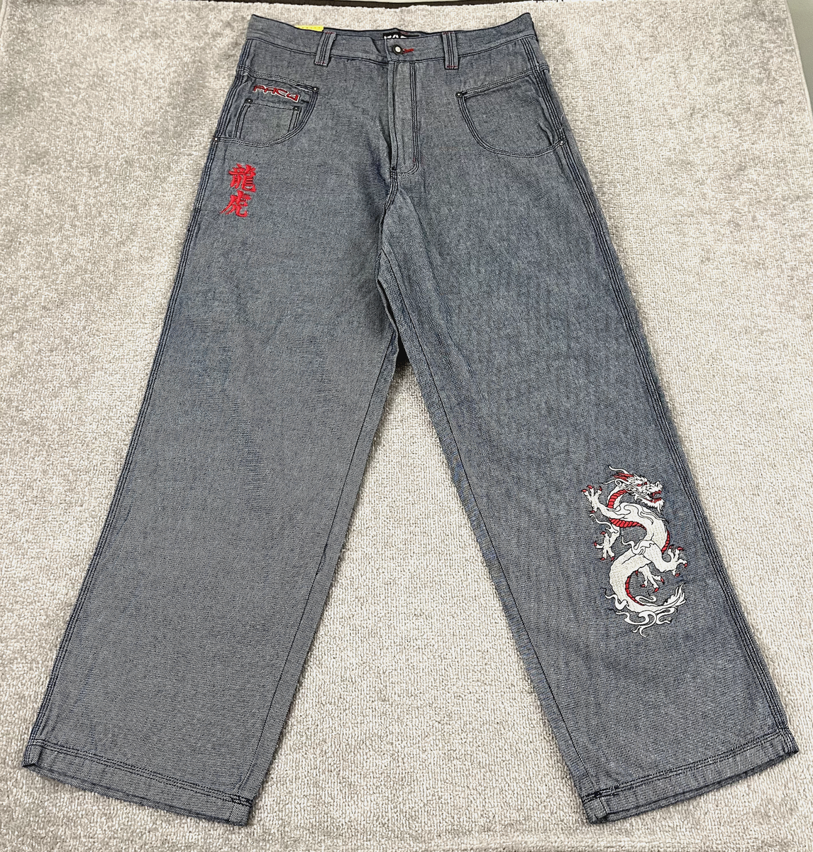 Vintage PACO Jeans Mens 34 x 31 Hip Hop Wide Skater Dragon Tiger Vintage PACO Jeans Mens 34 x 31 Hip Hop Wide Skater Dragon Tiger