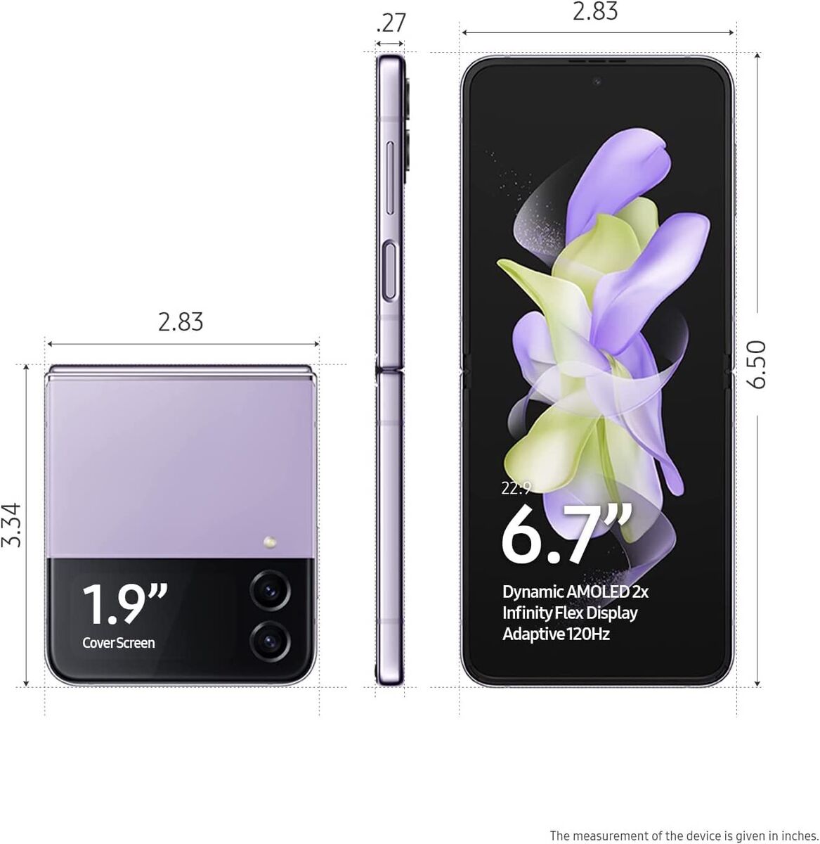 Samsung Galaxy Z Flip 4 5G 128GB F721U Graphite Blue Purple Samsung Galaxy Z Flip 4 5G 128GB F721U Graphite Blue Purple