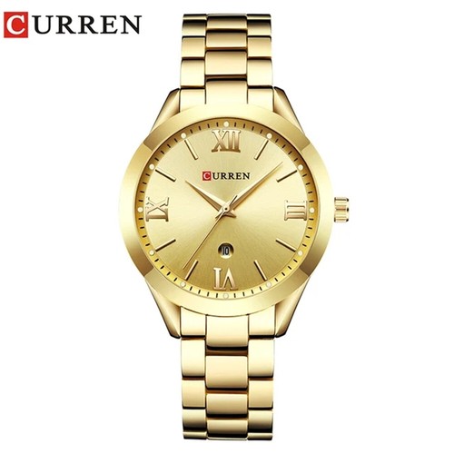 Reloj de pulsera CURREN para mujer de lujo dorado relojes damas niñas calendario de negocios - Imagen 12 de 22