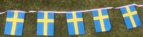 Sweden Swedish Fabric Bunting various lengths or sample wholesale free post - Picture 2 of 8