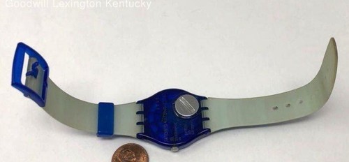 Reloj Swatch Vintage 1992 Azul y Blanco Funciona con Batería Nueva - Imagen 5 de 6