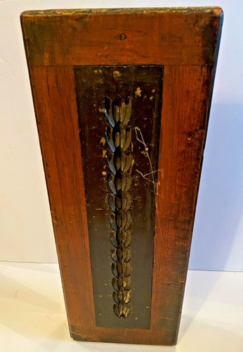 CIRCA 1800s ANTIQUE WOOD, BLOCK,WEAVE PATTERN MOLD, PRIMITIVE, PLASTER CAST GESS - Picture 2 of 8