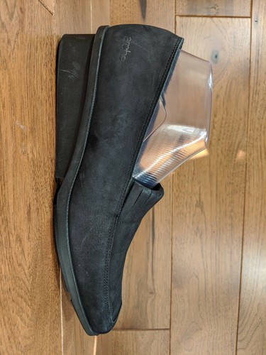 Zapatos con cuña de cuero de gamuza negra ARCHE mocasines sin cordones punta cuadrada TALLA 41 EE. UU. 9.5 - Imagen 3 de 10