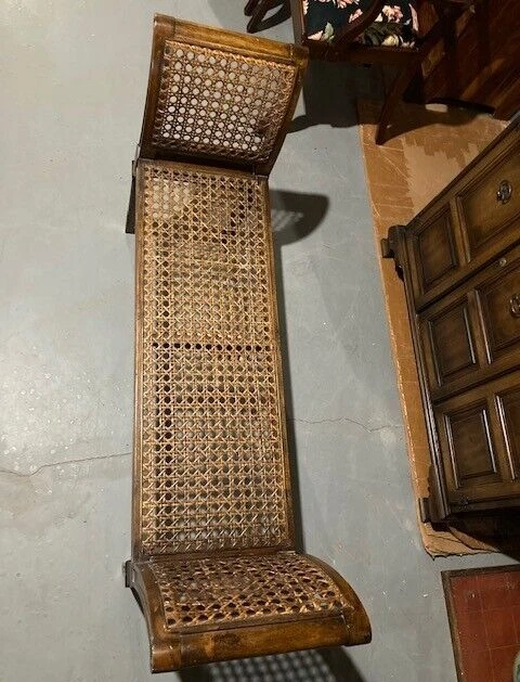 DE COLECCIÓN CENTURY CHAIR CO. BASTÓN/VENTANA DE NOGAL/BANCO DE ENTRADA CON COJÍN ORIG. FAM. PROPIETARIO Foto 2 de 4