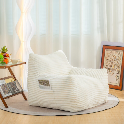Weiß Erwachsene Mini Single Cloud Couch Sitzsack Stuhl Fauler Boden Sofa Stuhl - Bild 7 von 7
