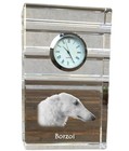 Borzoi three-striped clock with a dog Art-Dog