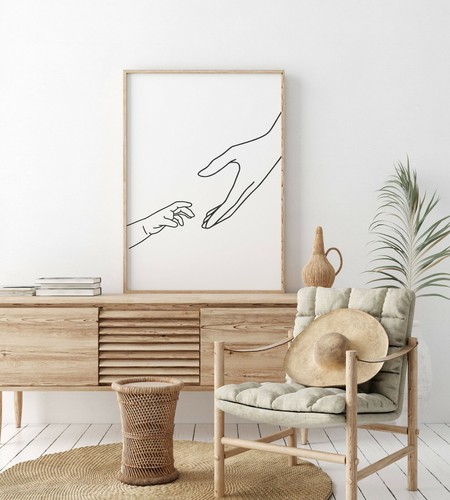 Mother & Child Hold hands Line Art Minimalist Art Poster Print. Great Home Decor - Bild 3 von 4