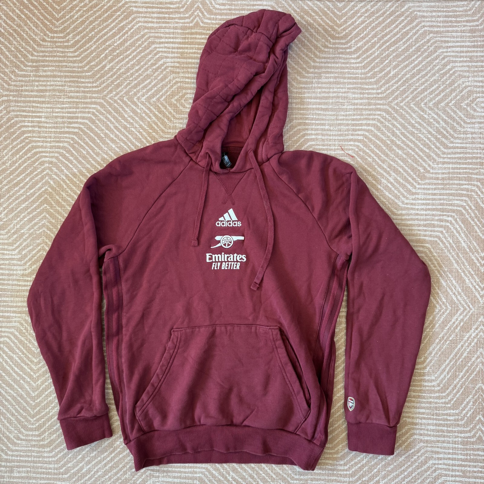 Arsenal SMALL Adidas PLAYER ISSUE Travel Hoody 2021 21/22 Red Cannon Kit Room