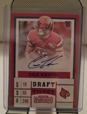 2017 Panini Contenders Draft Picks Ticket Blue Foil Cole Hikutini Rookie Auto RC